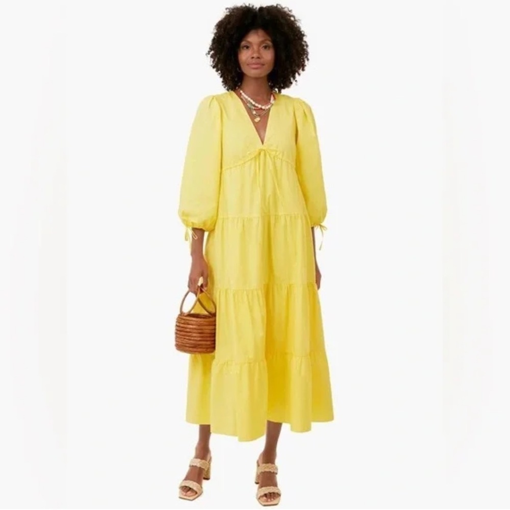 Tuckernuck Hyacinth House Mila Midi Dress in Yellow Size XS
